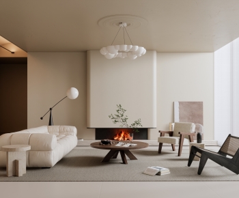 Modern Wabi-sabi Style A Living Room-ID:254043107