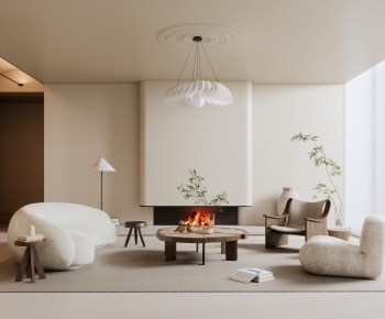 Modern Wabi-sabi Style A Living Room-ID:175791033