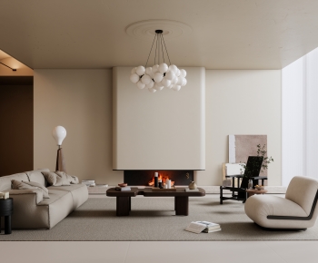 Modern Wabi-sabi Style A Living Room-ID:415870901