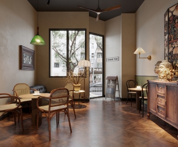 现代中古风咖啡厅休息区-ID:920887957