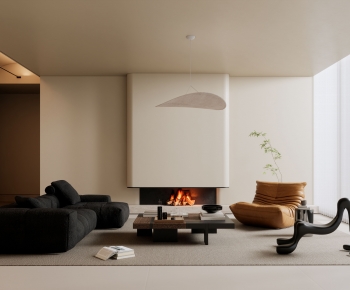 Modern Wabi-sabi Style A Living Room-ID:437219168