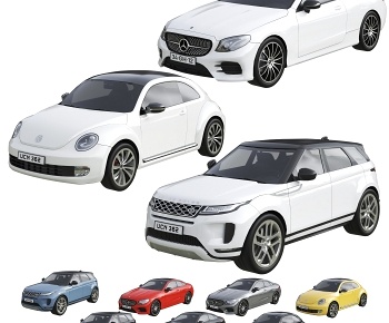 现代路虎大众奔驰汽车3D模型