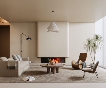 Modern Wabi-sabi Style A Living Room-ID:110039728