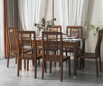New Chinese Style Dining Table And Chairs-ID:295573008