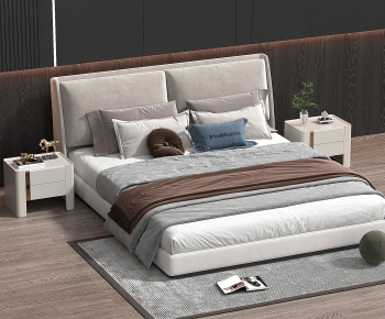 Modern Double Bed-ID:672056916