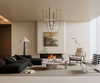 Modern Wabi-sabi Style A Living Room-ID:710524082