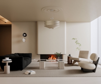 Modern Wabi-sabi Style A Living Room-ID:964392907