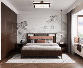 New Chinese Style Bedroom-ID:458561903