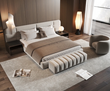 Modern Double Bed-ID:719538935
