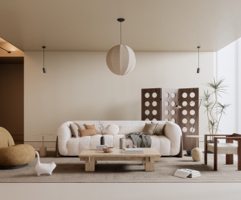 Modern Wabi-sabi Style A Living Room-ID:632269466