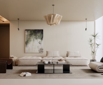 Modern Wabi-sabi Style A Living Room-ID:992095953