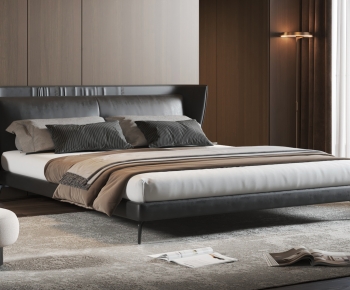 Modern Double Bed-ID:862499003