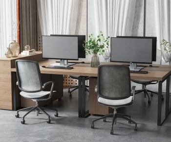 Modern Office Desk And Chair-ID:208236934
