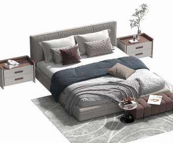 Modern Double Bed-ID:874387989