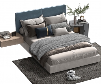 Modern Double Bed-ID:663644089