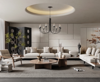 Wabi-sabi Style A Living Room-ID:740750078