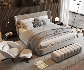 Modern Double Bed-ID:963408988