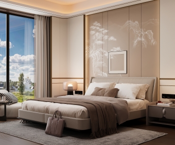 Modern New Chinese Style Bedroom-ID:710895063