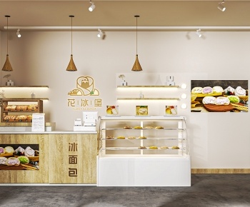 现代甜品店 面包店 蛋糕店3D模型