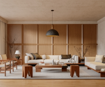 Wabi-sabi Style A Living Room-ID:624738937