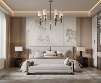 New Chinese Style Bedroom-ID:913928993