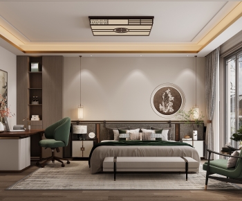 New Chinese Style Bedroom-ID:768353946