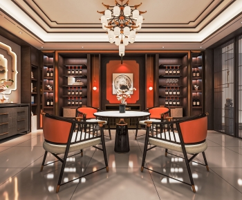 New Chinese Style Wine Cellar/Wine Tasting Room-ID:124676947