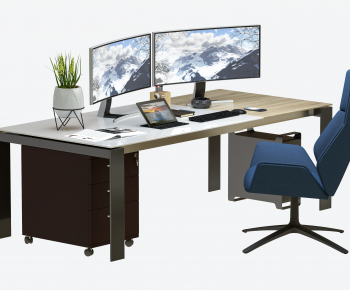 Modern Office Desk And Chair-ID:536326893