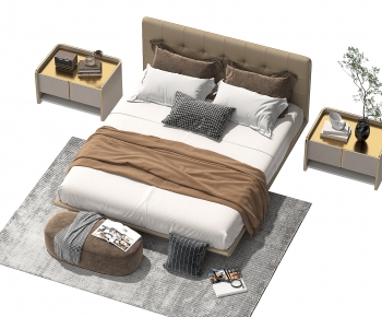 Modern Double Bed-ID:306147107