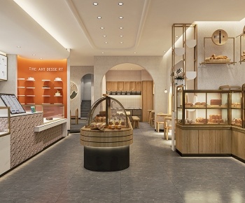 现代面包烘焙店 甜品店3D模型