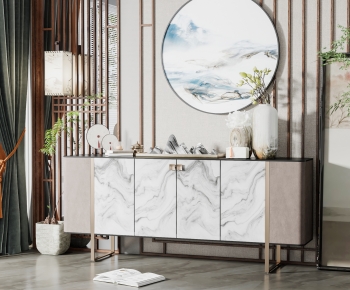 New Chinese Style Entrance Cabinet-ID:262478117