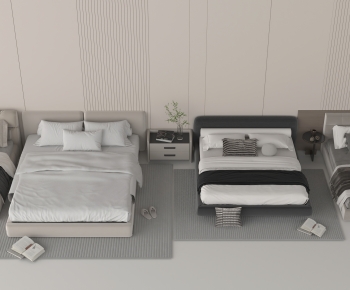 Modern Double Bed-ID:922743085