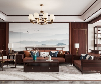 New Chinese Style A Living Room-ID:275390168
