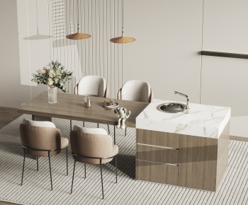 Modern Wabi-sabi Style Dining Table And Chairs-ID:869769103