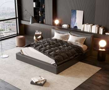 Modern Double Bed-ID:372138982