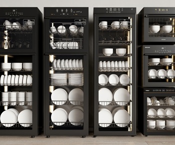 现代消毒柜、智能碗柜3D模型