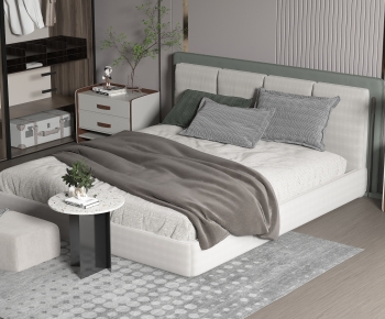 Modern Double Bed-ID:954785116