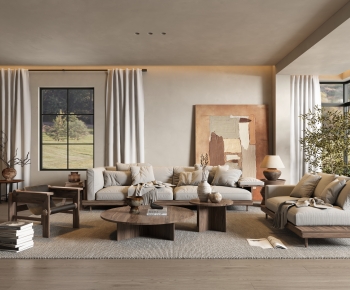 Wabi-sabi Style A Living Room-ID:837309419