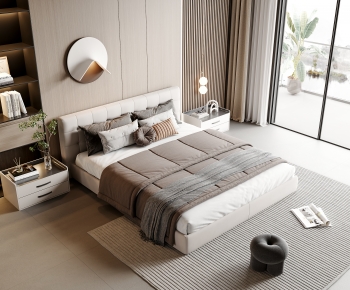 Modern Double Bed-ID:808727031