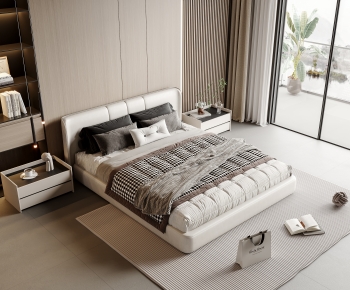 Modern Double Bed-ID:407385112