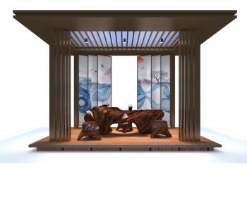 新中式室外凉亭、茶台-ID:151035072