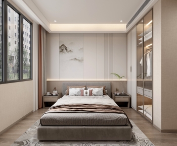 New Chinese Style Bedroom-ID:989336974