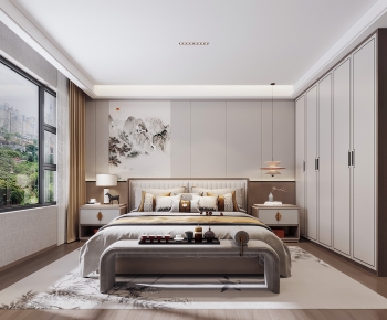 New Chinese Style Bedroom-ID:741621024
