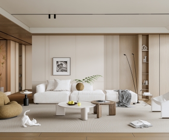 Modern Wabi-sabi Style A Living Room-ID:664912942
