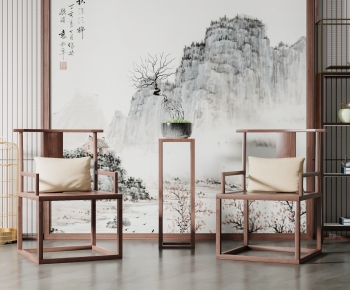 新中式茶椅休闲椅组合-ID:398309959