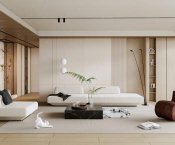 Modern Wabi-sabi Style A Living Room-ID:318053015