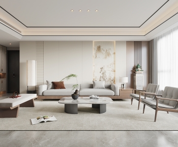 New Chinese Style A Living Room-ID:294970999