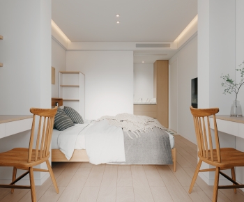 Modern Wabi-sabi Style Bedroom-ID:877656948