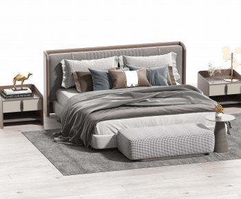 Modern Double Bed-ID:907938004