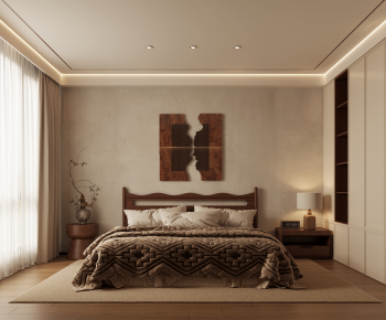 Wabi-sabi Style Bedroom-ID:966474062